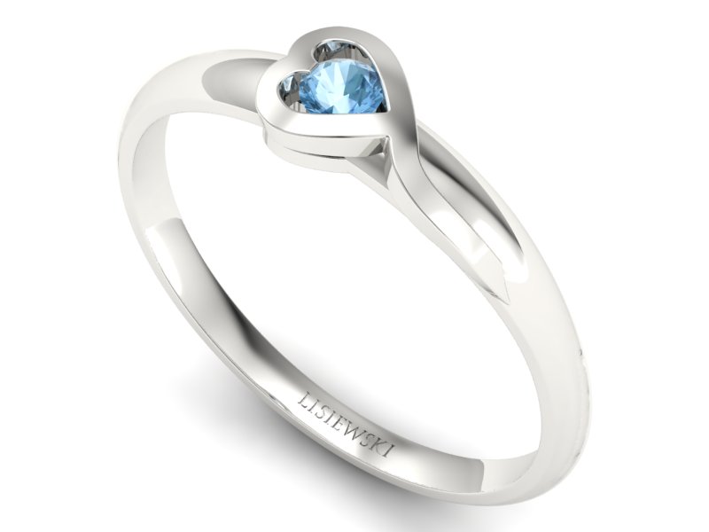 Złoty pierścionek z topazem białe złoto - p15067ba — zdjęcie 3
