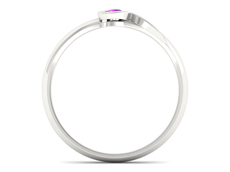 Pierścionek zaręczynowy z ametystem złoty - p15067bat — zdjęcie 2