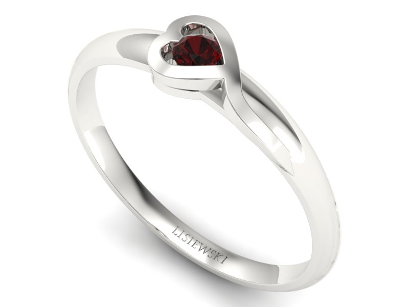 Złoty pierścionek zaręczynowy z granatem - p15067bgr — zdjęcie 3