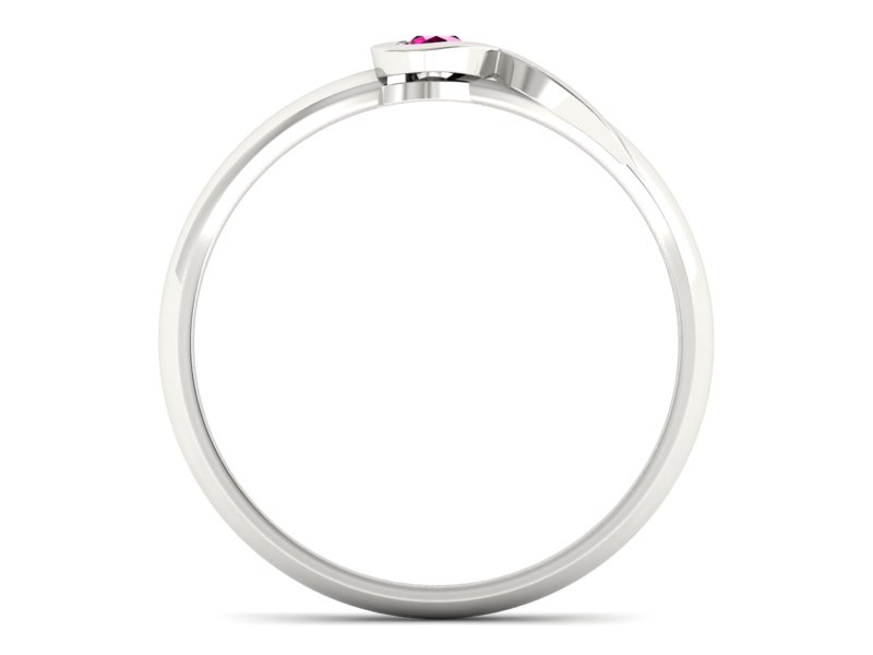 Złoty pierścionek z rubinem białe złoto - p15067br — zdjęcie 2