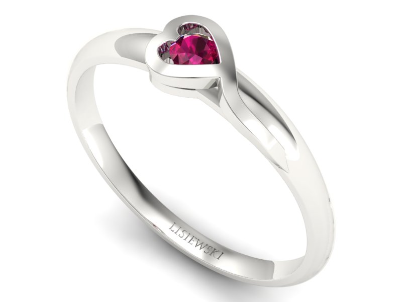 Złoty pierścionek z rubinem białe złoto - p15067br — zdjęcie 3