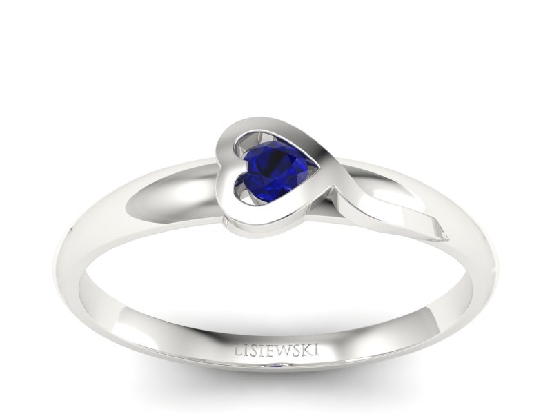 Złoty pierścionek ze spinelem białe złoto - p15067bsp