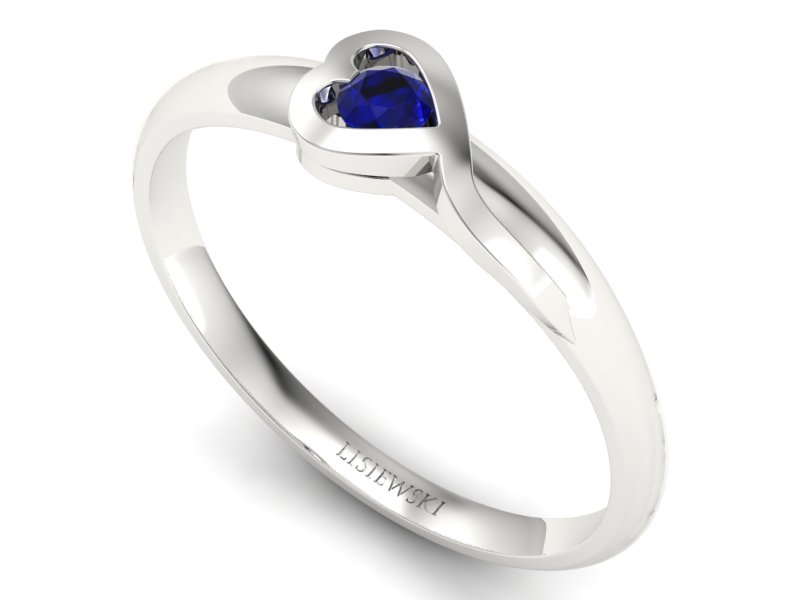 Złoty pierścionek ze spinelem białe złoto - p15067bsp — zdjęcie 3