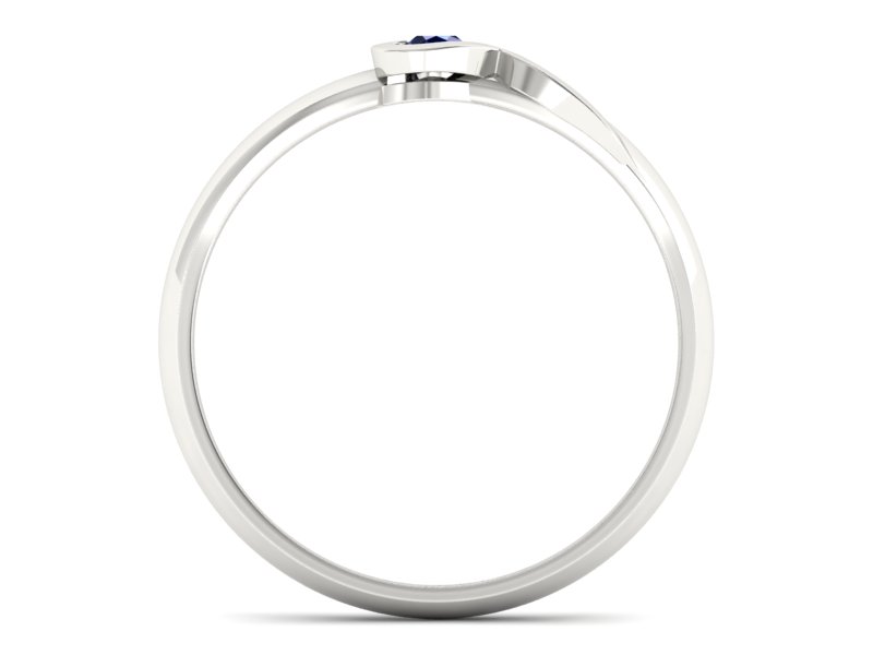 Złoty pierścionek z szafirem białe złoto - p15067bsz — zdjęcie 2