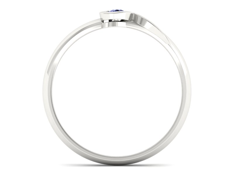 Złoty pierścionek z tanzanitem białe złoto - p15067bt — zdjęcie 2
