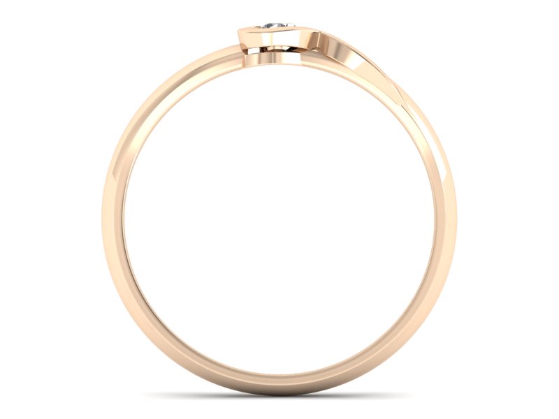 Złoty pierścionek z brylantem różowe złoto - p15067c — zdjęcie 2