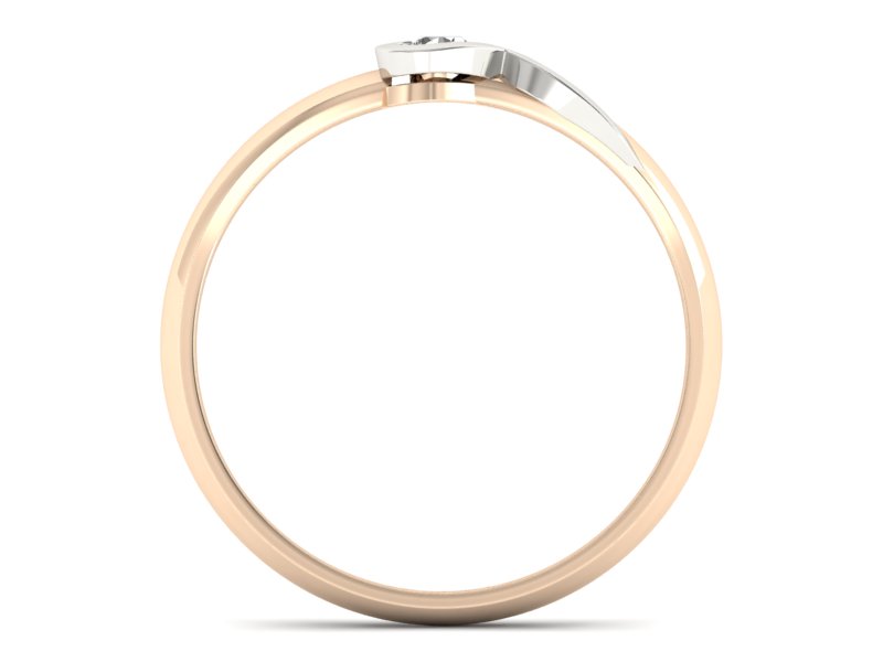 Pierścionek z brylantem różowe i białe złoto - p15067cb — zdjęcie 2