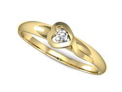 Pierścionek zaręczynowy z brylantem żółte złoto - p15067z
