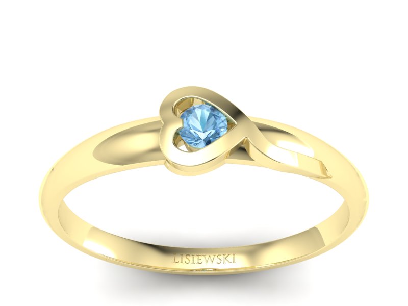 Złoty pierścionek z topazem żółte złoto - p15067za
