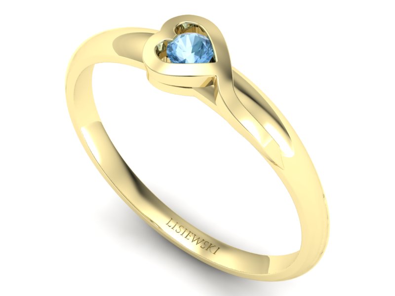 Złoty pierścionek z topazem żółte złoto - p15067za — zdjęcie 3