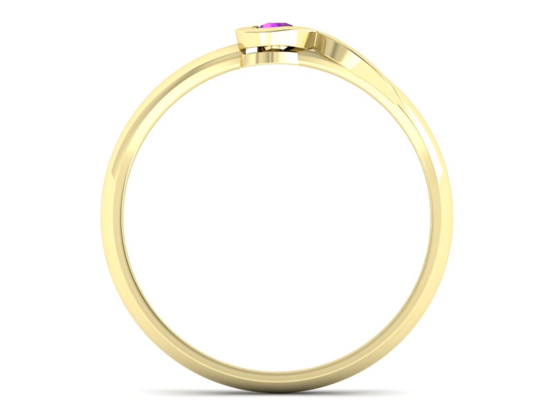 Złoty pierścionek z ametystem żółte złoto - p15067zat — zdjęcie 2