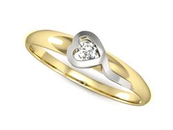 Pierścionek zaręczynowy z brylantem złoto - p15067zb_VVS1_H