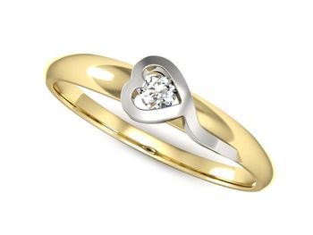 Pierścionek zaręczynowy z brylantem złoto - p15067zb_VVS1_H - 1