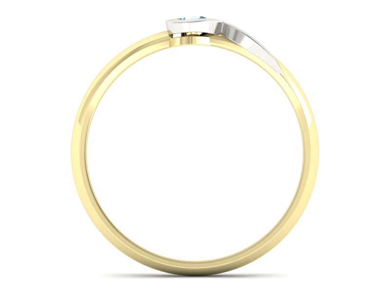 Pierścionek z topazem z żółtego i białego złota - p15067zba — zdjęcie 2