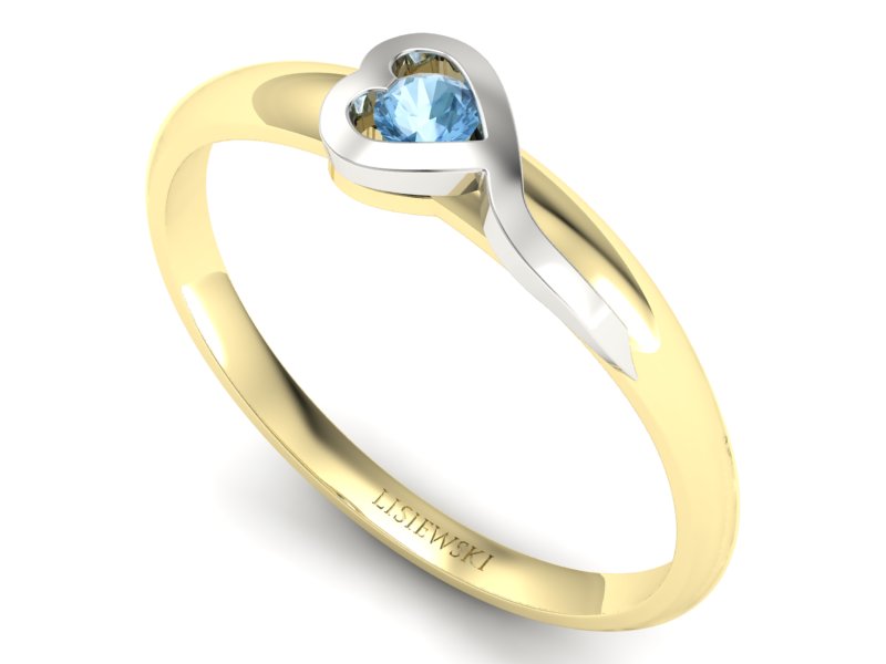 Pierścionek z topazem z żółtego i białego złota - p15067zba — zdjęcie 3