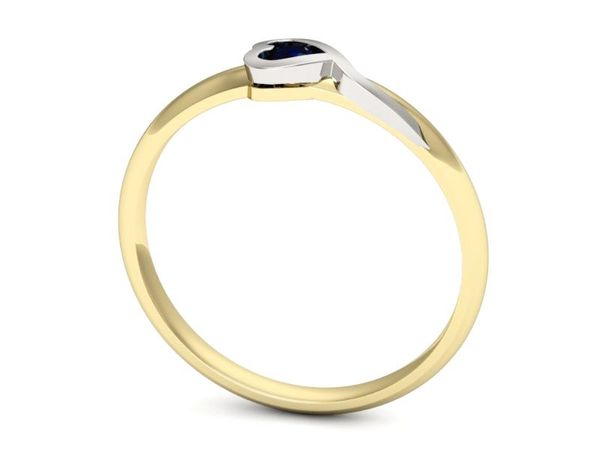 Złoty pierścionek z szafirem złoto próba 585 - p15067zbsz