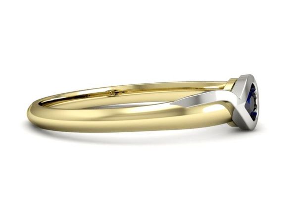 Złoty pierścionek z szafirem złoto próba 585 - p15067zbsz