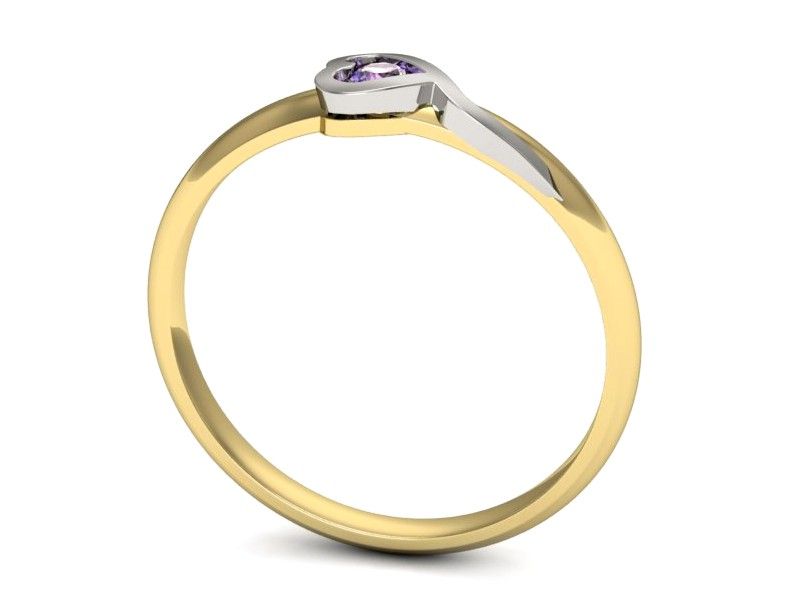 Pierścionek zaręczynowy z tanzanitem złoto 585 - p15067zbt - 3
