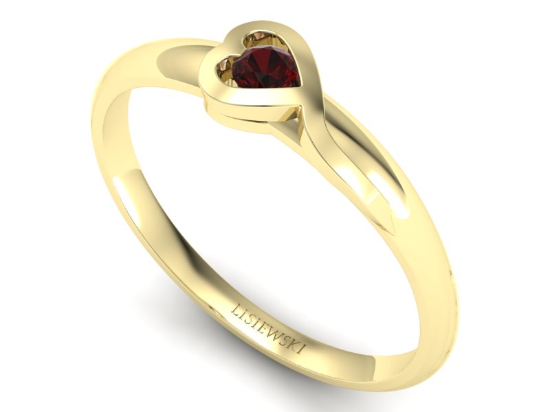 Złoty pierścionek z granatem żółte złoto - p15067zgr — zdjęcie 3