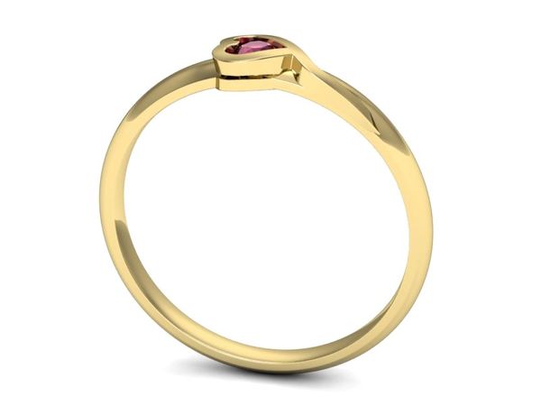 Złoty pierścionek z rubinem złoto proba 14k - p15067zr