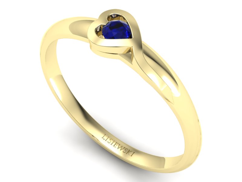 Złoty pierścionek ze spinelem - p15067zsp — zdjęcie 3