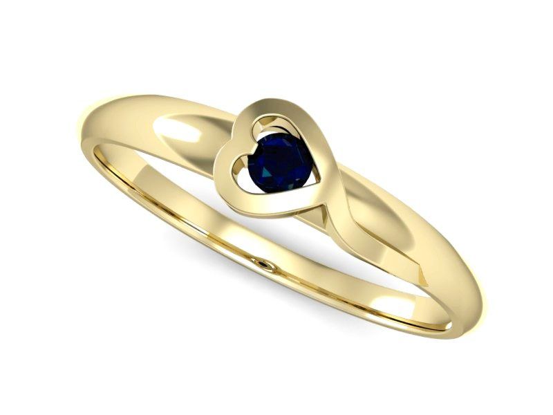 Złoty pierścionek z szafirem próby 585 - p15067zsz