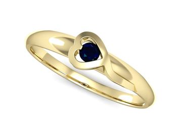 Złoty pierścionek z szafirem próby 585 - p15067zsz - 1