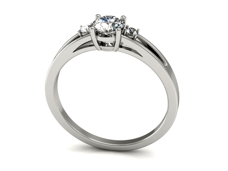 Złoty pierścionek z brylantami białe złoto - P15068b — zdjęcie 3