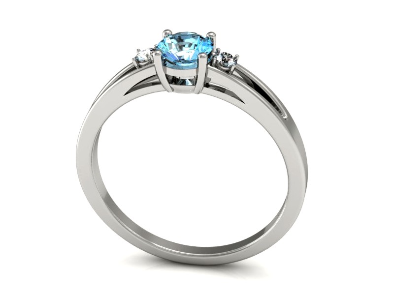 Złoty pierścionek z topazem i brylantami - P15068ba — zdjęcie 3