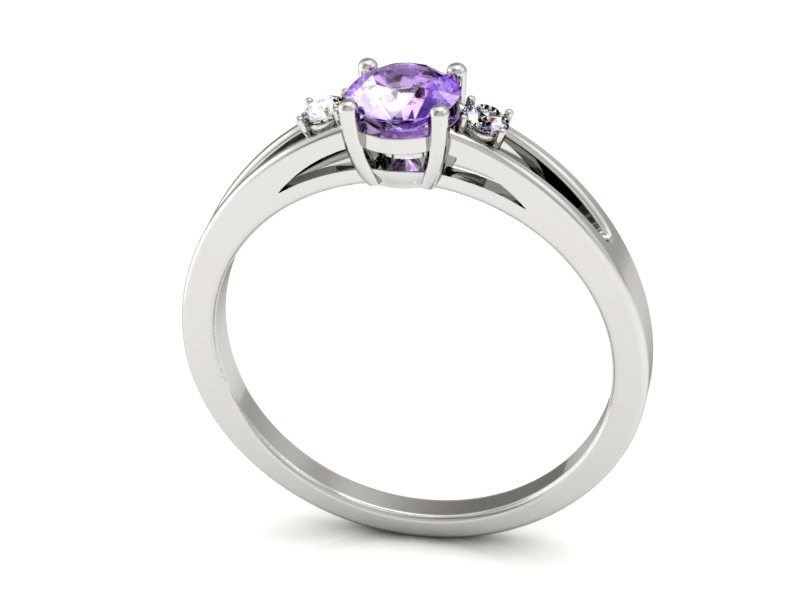 Pierścionek z tanzanitem białe złoto i brylantami - P15068BT — zdjęcie 3