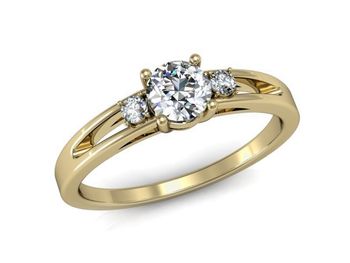 Pierścionek zaręczynowy z brylantami żółte złoto - P15068z - 1