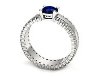 Pierścionek z szafirem białe złoto z brylantami gold 14k - p15069bsz- 3