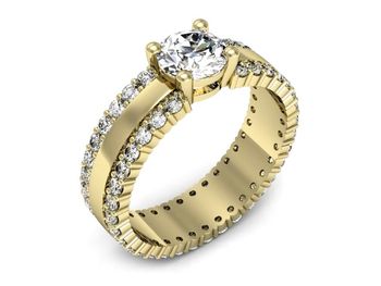 Złoty pierścionek z diamentami żółte złoto 585 - P15069z - 1