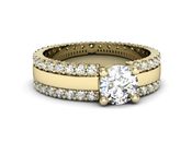 Złoty pierścionek z diamentami żółte złoto 585 - P15069z - 2