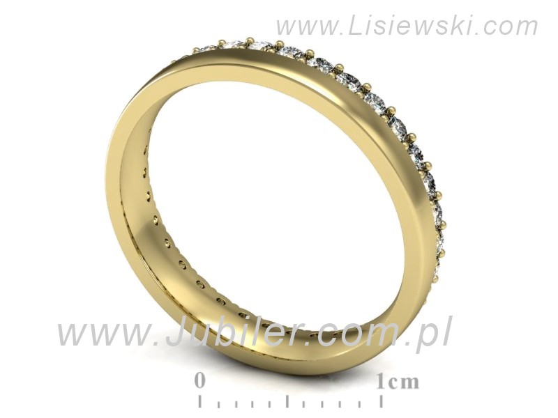 Obrączka z brylantami żółte złoto próba 585 - P15071z - 3