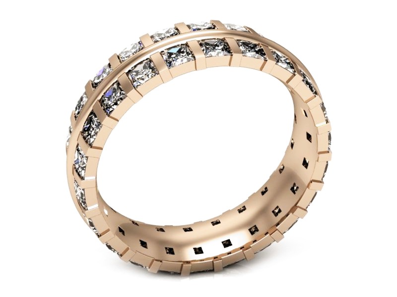 Obrączka z brylantami różowe złoto - p15072c — zdjęcie 3