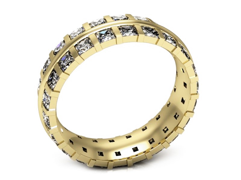 Obrączka z brylantami żółte złoto - P15072z — zdjęcie 3