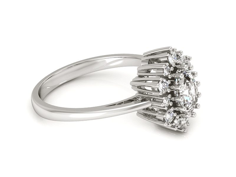 Pierścionek zaręczynowy z diamentami białe złoto - p15074b — zdjęcie 2