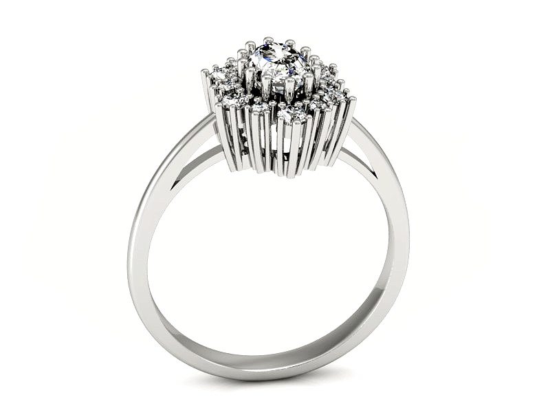 Pierścionek zaręczynowy z diamentami białe złoto - p15074b — zdjęcie 3