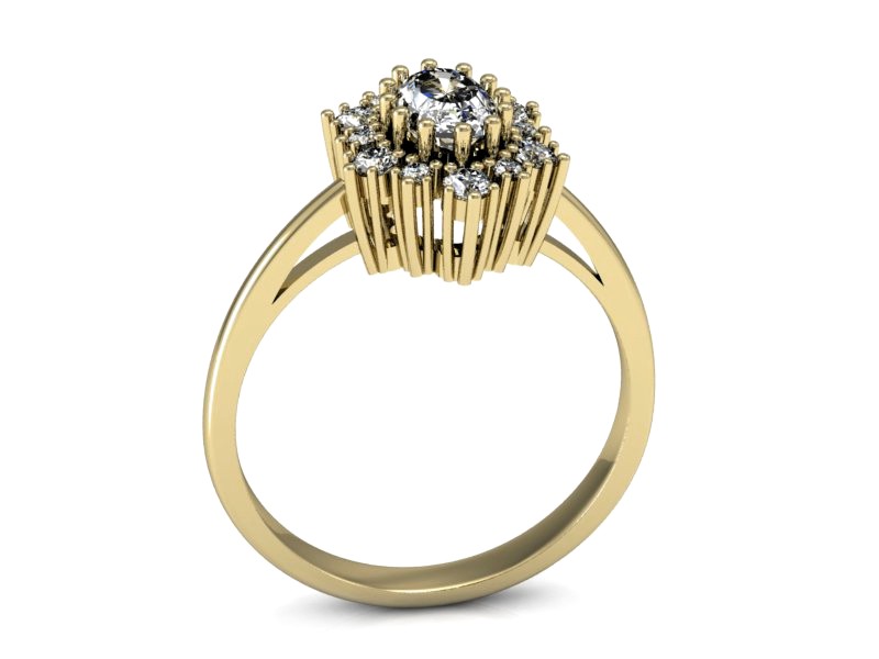 Pierścionek zaręczynowy z brylantami żółte złoto - p15074z — zdjęcie 3
