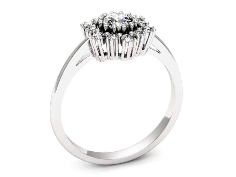 Pierścionek zaręczynowy z diamentami białe złoto - p15075b — zdjęcie 3