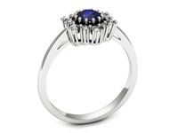 Pierścionek z szafirem białe złoto z brylantami gold 14k - p15075bszc- 3