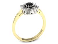Złoty pierścionek z diamentami żółte złoto próba 585 - p15075zbcd- 3