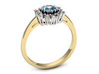 Pierścionek topaz i brylanty białe i żółte złoto próba 585 - p15075zbtp- 3