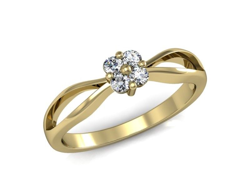 Pierścionek zaręczynowy z brylantami złoto proba 585 - p15076z