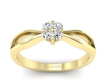 Pierścionek zaręczynowy z brylantami złoto 585 - p15076z - 1