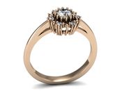 Pierścionek zaręczynowy z diamentami różowe złoto - p15077c - 3