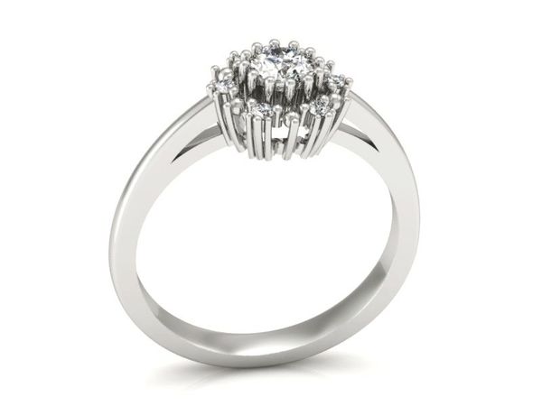 Pierścionek zaręczynowy z diamentami z platyny - p15077pt