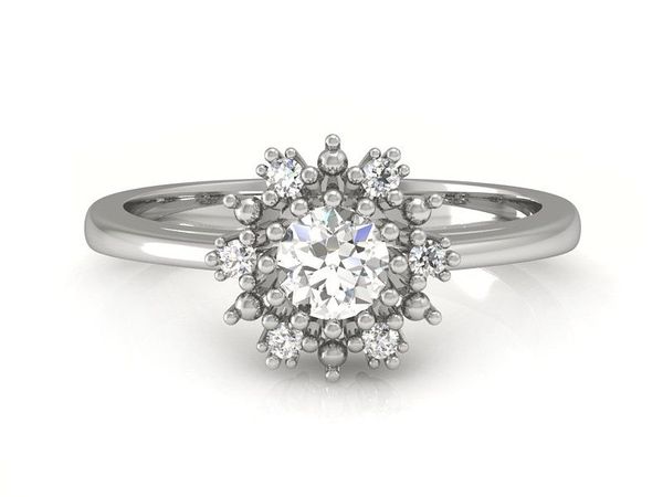 Pierścionek zaręczynowy z diamentami z platyny - p15077pt
