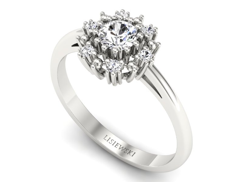 Platynowy pierścionek zaręczynowy z diamentami - p15077pt — zdjęcie 3